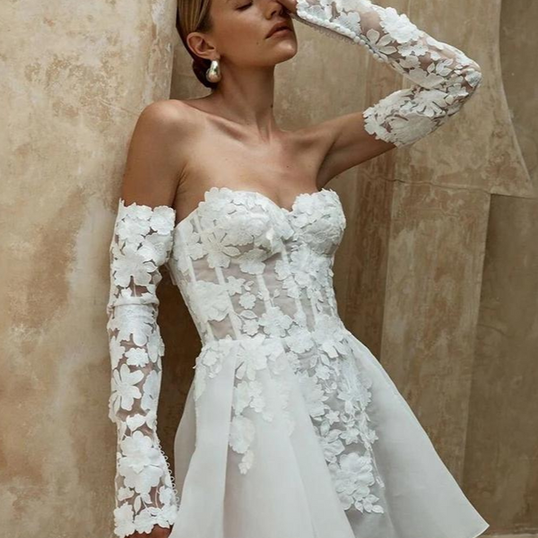 Robe bustier mariage civil courte