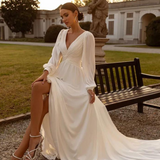 Robe ivoire mariage civil longue