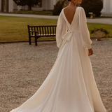 Robe ivoire mariage civil de dos