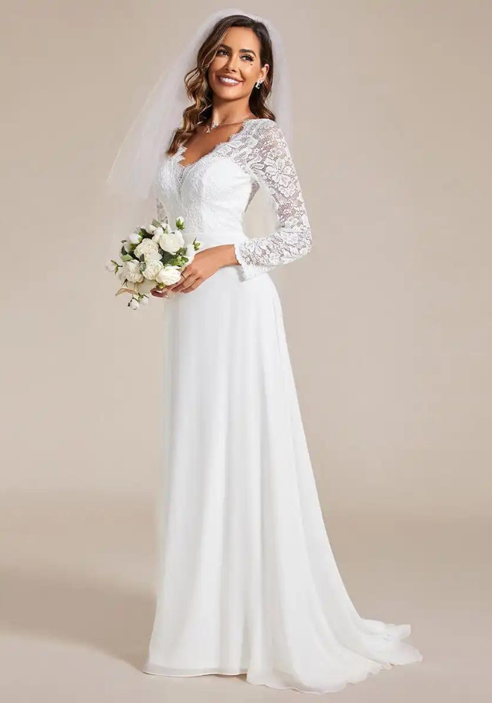 Robe mariage civil champêtre longue
