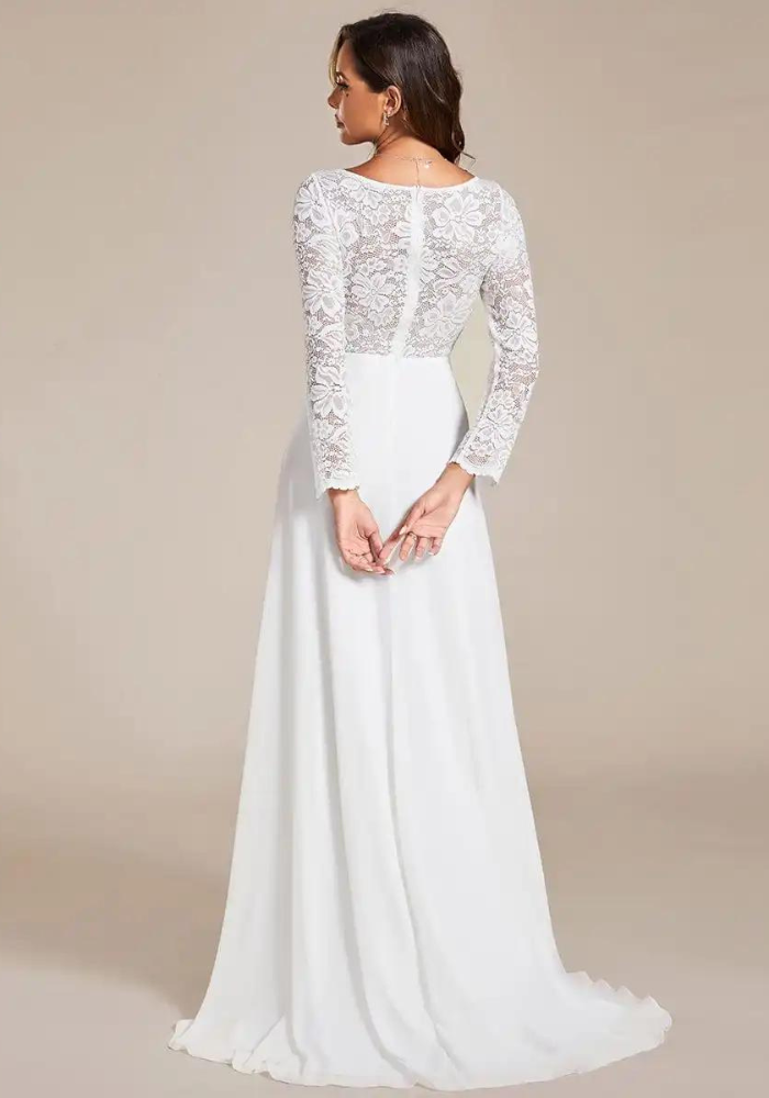 Robe mariage civil champêtre de dos