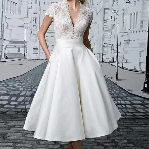 Robe mariage civil mi longue